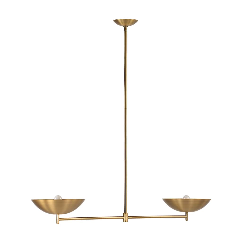 Waxlow 64.5" Height Ceiling Fixture, Plated Dark Antique Brushed Brass - 48 x 6.5 x 12