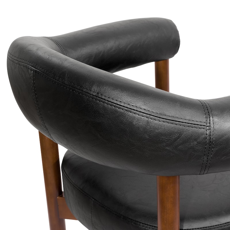 Art Leon Mid Century Modern Upholstered Dining Chair, Open-Back Accent Chair Set of 2