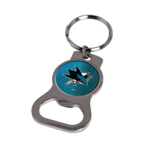 NHL San Jose Sharks Silver-Tone Bottle Opener Key Ring By Rico Industries