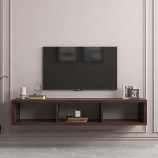 Shallow Floating TV Stand TV Console, Suitable For 60 Inch TV, Walnut ...