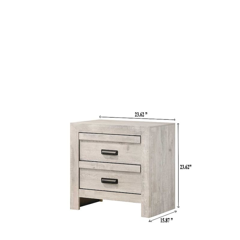 1pc Contemporary Nightstand End Table with Two Storage Drawers