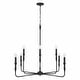 preview thumbnail 1 of 7, Paloma 8-light Hanging Chandelier Textured Black