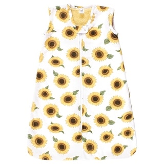 Hudson Baby Infant Girl Plush Faux Fur Sleeping Bag, Wearable Blanket, Sunflower