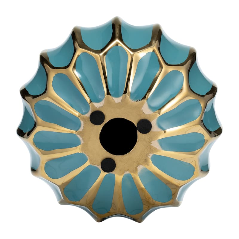 Sagebrook Home Gold Accented Abstract Modern Coastal Decorative Orbs Set of 3