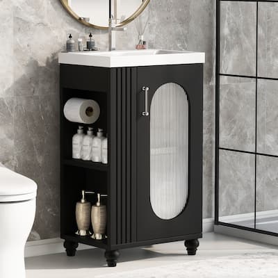 GDFStudio - Amelia Compact Bathroom Vanity with Sink and Multi-Functional Storage Cabinet