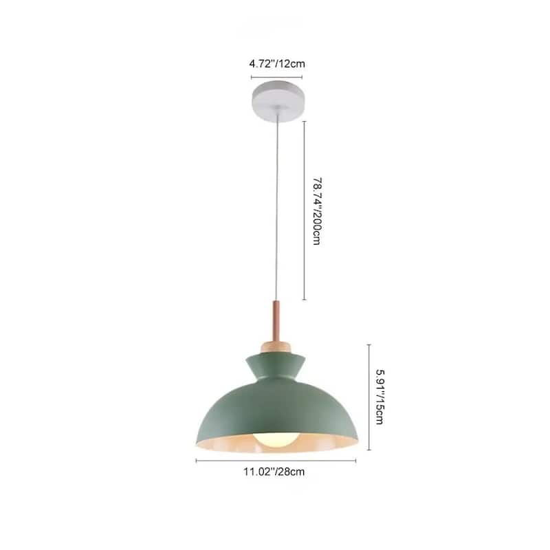 1-Light 11 in. Modern Bowl Dome Pendant Kitchen Island Lighting