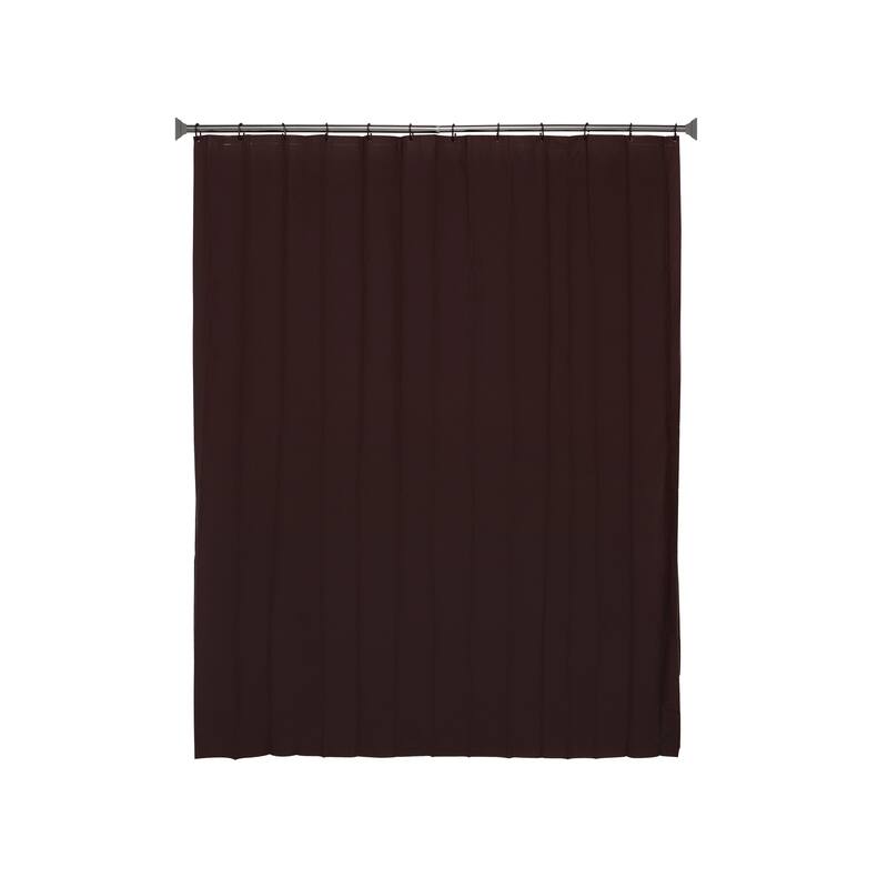 Kenney Lightweight PEVA Shower Curtain Liner and C-Ring Set, 70" W x 72" H - Chocolate