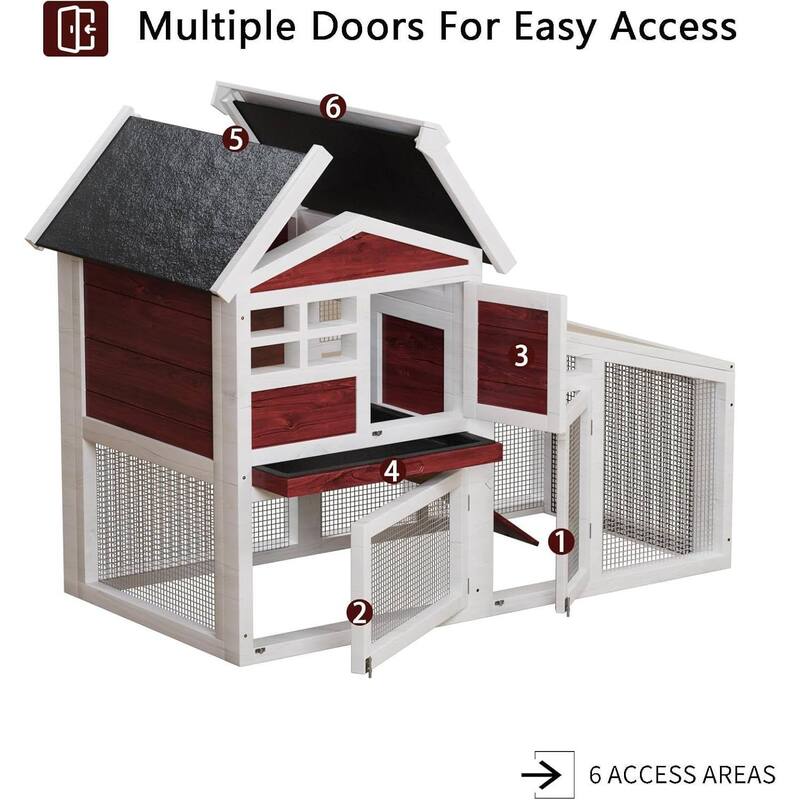 Outdoor Indoor Expandable Rabbit Hutch Chicken Coop for Backyard