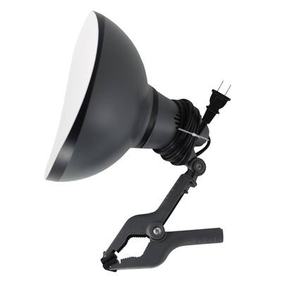 75W Polycarbonate Clamp Lamp - Gray - 13.75" Extended Height x 7.75" Diameter