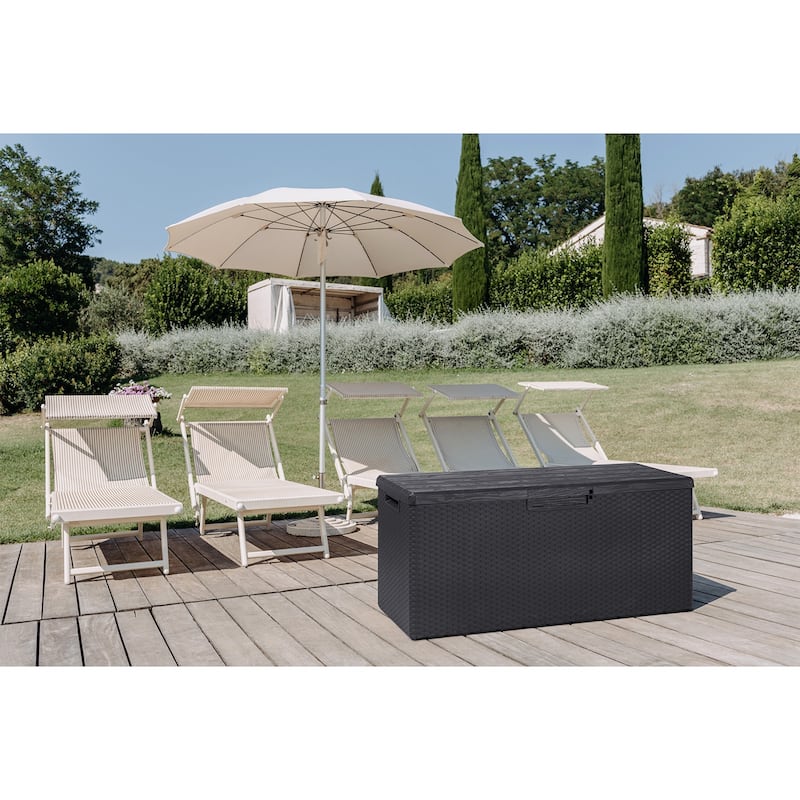 Toomax Z175E097 Portofino Durable 90 Gal Novel Resin Outdoor Deck Box, (2 Pack) - 18