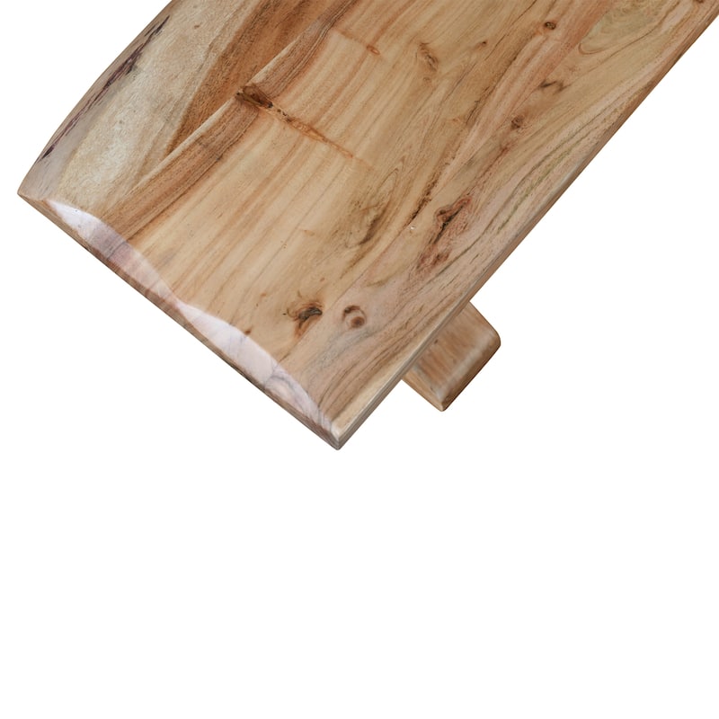 Hartford Farmhouse Hard Wood Live Edge Dining Bench by Sevita, 72" L x 16" W x 18" H - 72" L x 16" D x 18" H