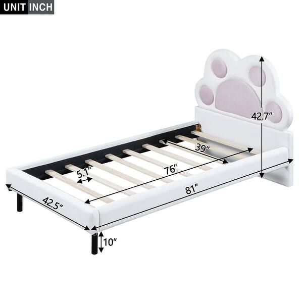 Twin Size Upholstered Platform Bed