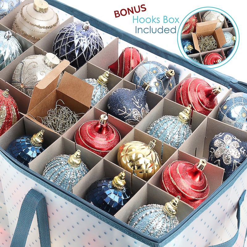 Hearth & Harbor Christmas Ornament Storage Box - 12" x 12" x 24"