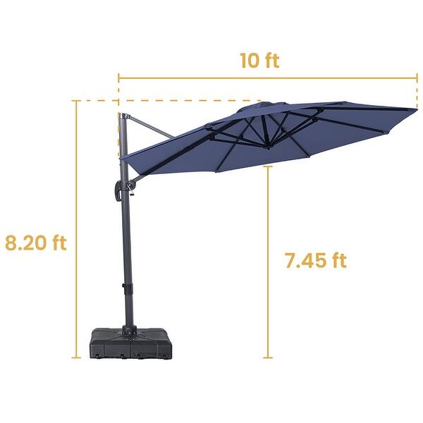 Shop Black Friday Deals On 10 Ft Patio Cantilever Umbrella Outdoor Hanging Offset Umbrella Overstock 31633737