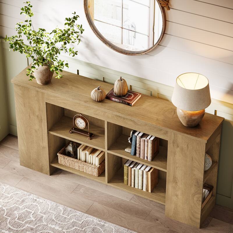 63" Console Table with Storage, Heavy Duty Wooden Entryway Sofa Table