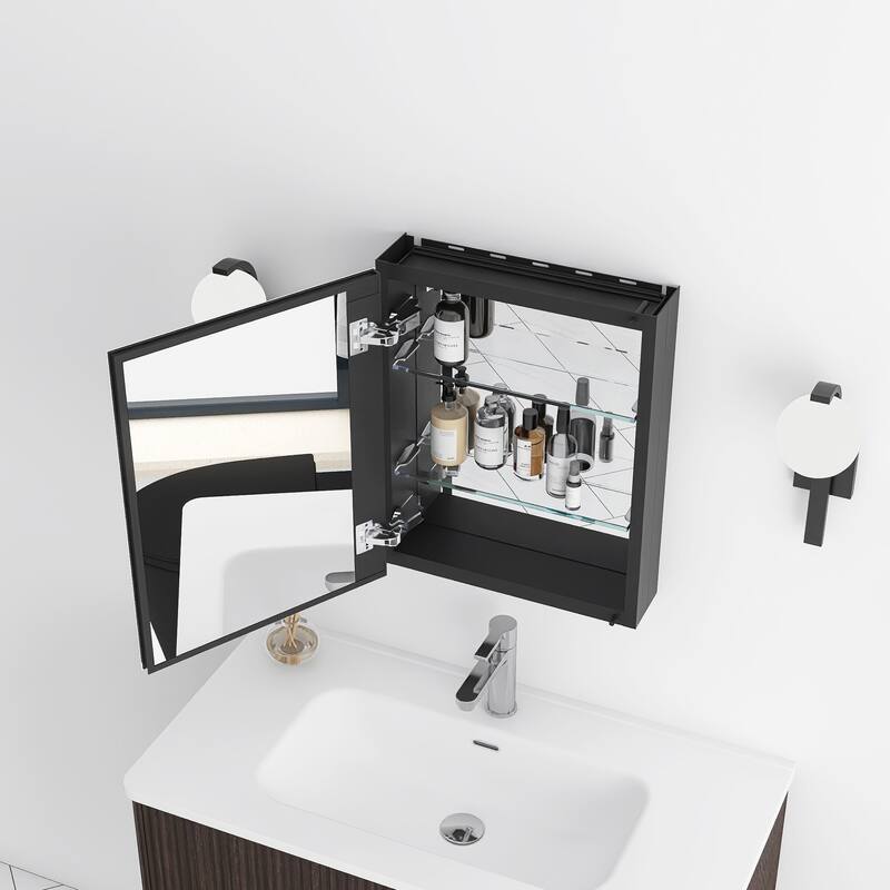 Rectangular Aluminum Medicine Cabinet with Mirror