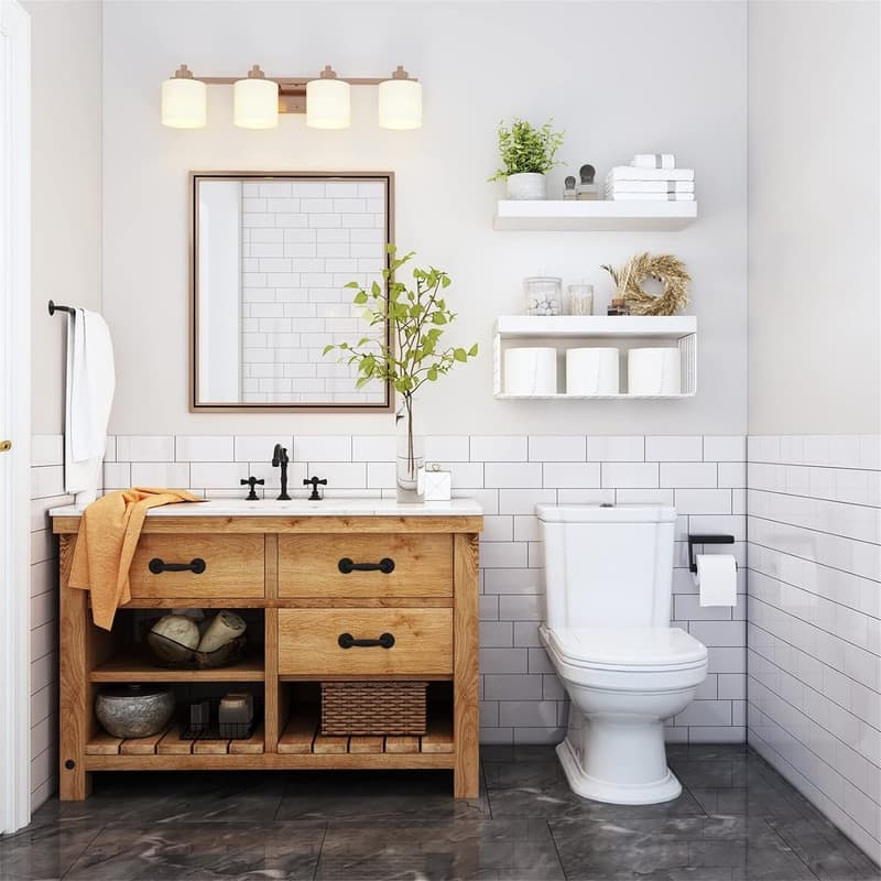 Bathroom Shelves Over Toilet Wall - 6.7"D x 15.7"W x 1.5"H