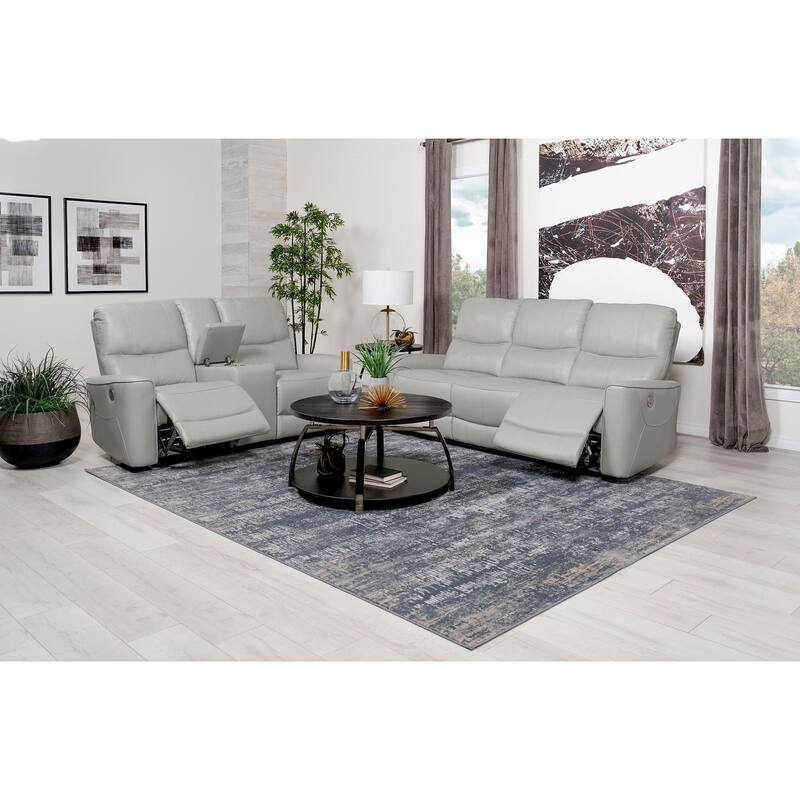 Denson 2-piece Upholstered Power Reclining Sofa Set