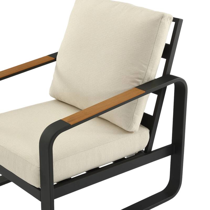 Outdoor Patio Conversation Sofa with Removable Cushions