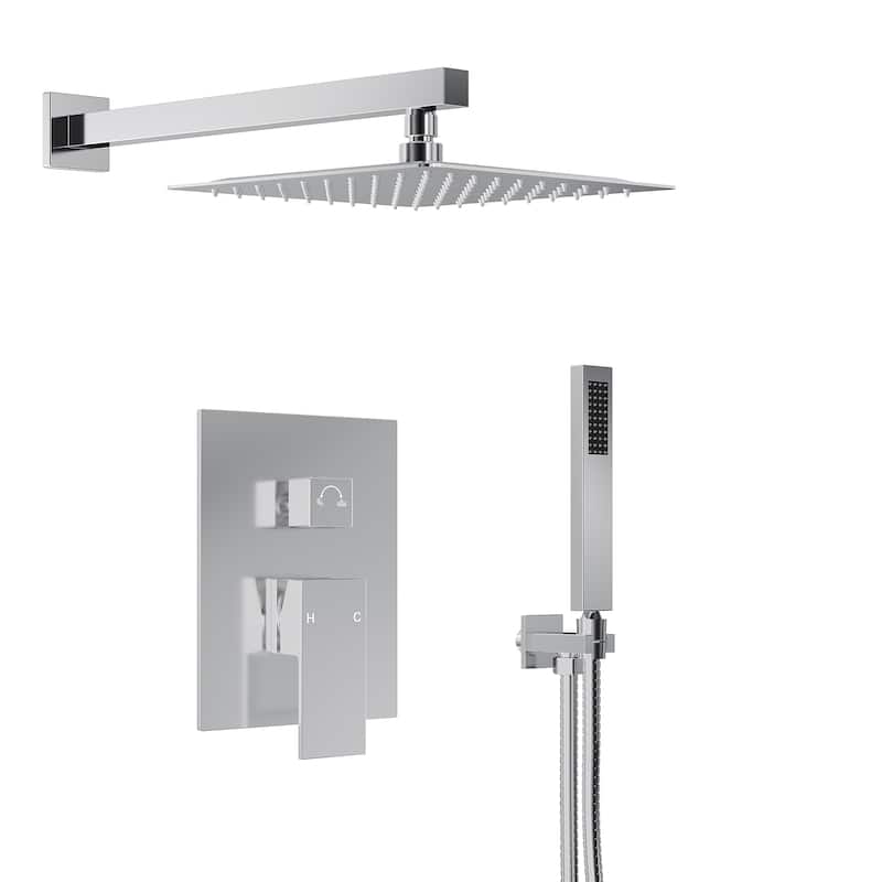 10" Rain Shower Head High Pressure Wall Mount Shower System, Bathroom Shower Faucet Set with Handheld Spray