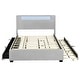 preview thumbnail 3 of 12, Teddy Fleece Wingback Bed Frame wPull-out Trundle Bed, LED Light Bars and 2 Drawers, Gray Platform Queen Bed for Bedroom