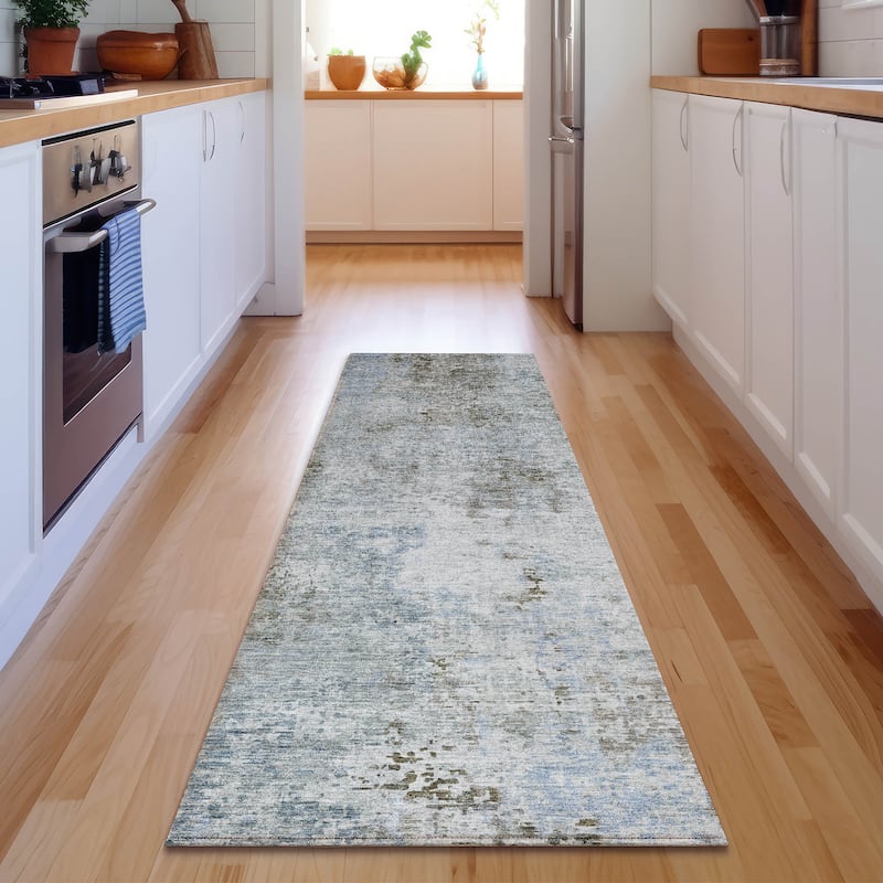Premium Washable Super Soft Abstract Kylo Mayfield Rug - Mocha - 2' 3" x 7' 6" - Runner
