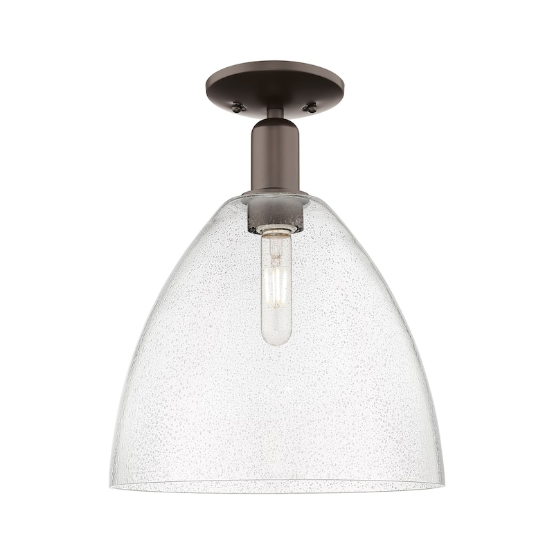 Innovations Lighting 716-1C-15-12 Bristol Semi-Flush Bristol 12" Wide - Oil Rubbed Bronze / Seedy
