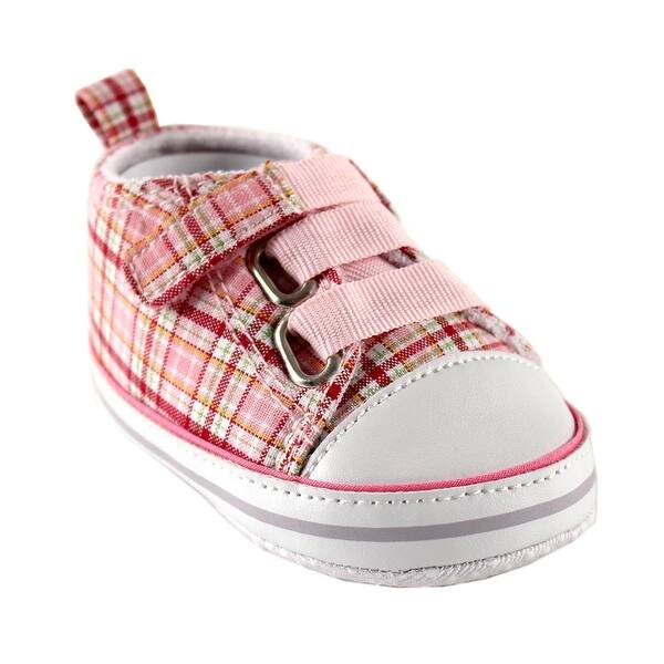 slide 1 of 1, Luvable Friends Baby Girl Crib Shoes, Light Pink Girl 0-6 Months - Light Pink Girl