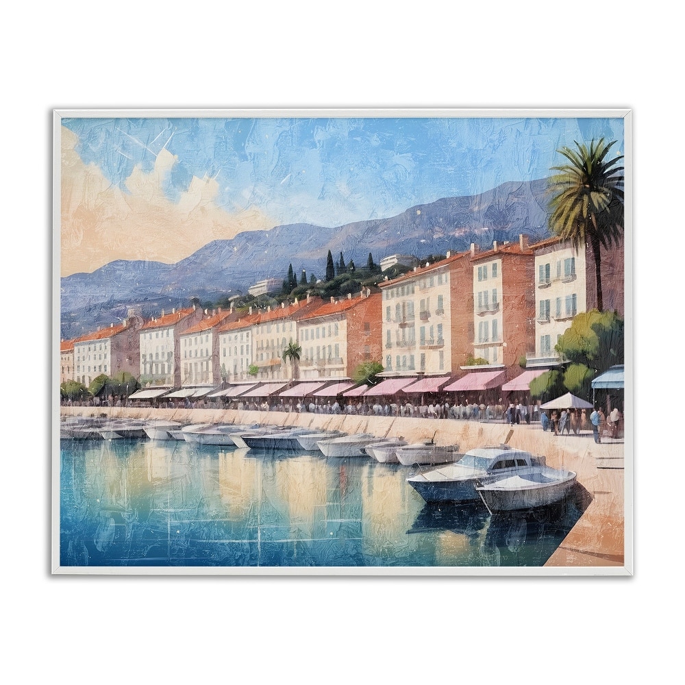 Stupell Quaint Seaside Marina Framed Giclee Art Design By Kim Allen