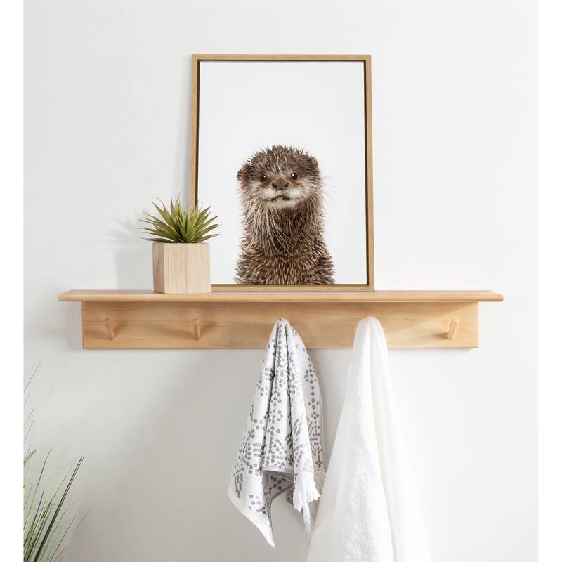 Kate and Laurel Sylvie Animal Studio Otter Framed Canvas by Amy Peterson Art Studio