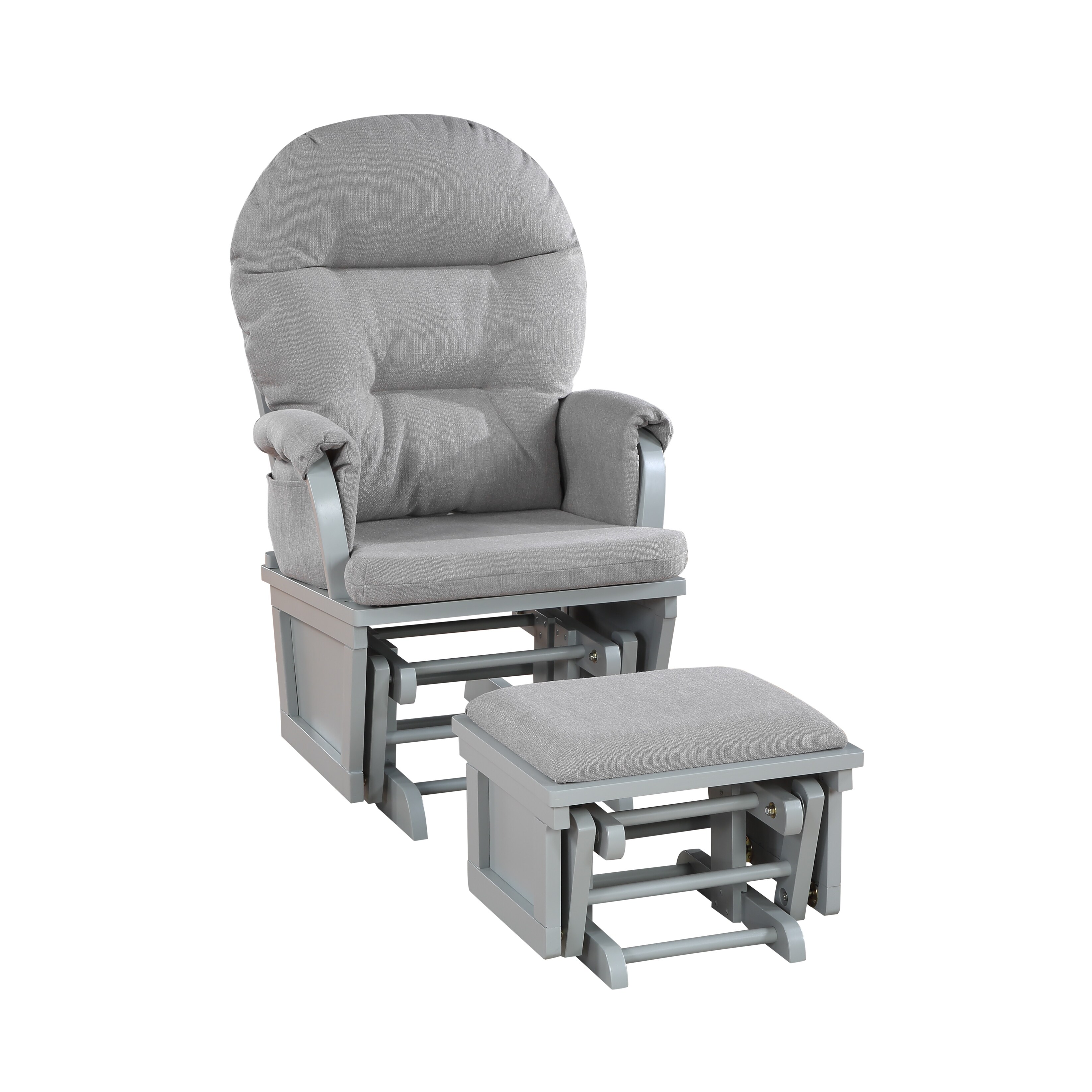 Wooden glider with best sale ottoman