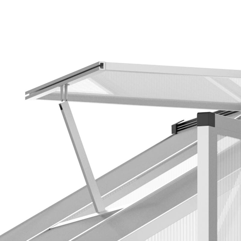 Outsunny 8' L x 6' W Polycarbonate Walk-In Greenhouse with Rooftop Vent & UV-Resistant Walls