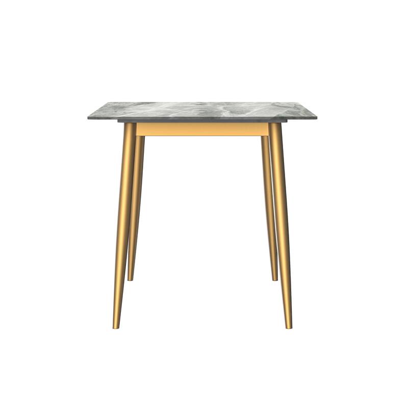 Zayle Dining Table with a 71" Rectangular Top and Gold Steel Base