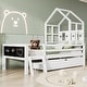 preview thumbnail 4 of 12, Solid Wood House Bed with Ladder and Storage Drawers for Kid Bedroom Twin