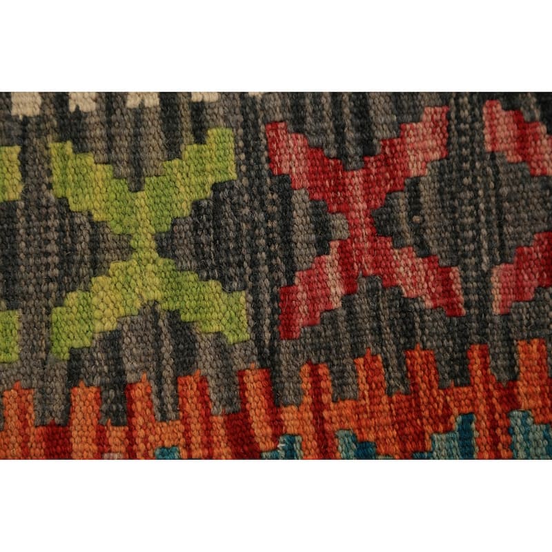 Kilim Oriental Area Rug Flatweave Reversible Wool Carpet - 8'4" x 11'3"