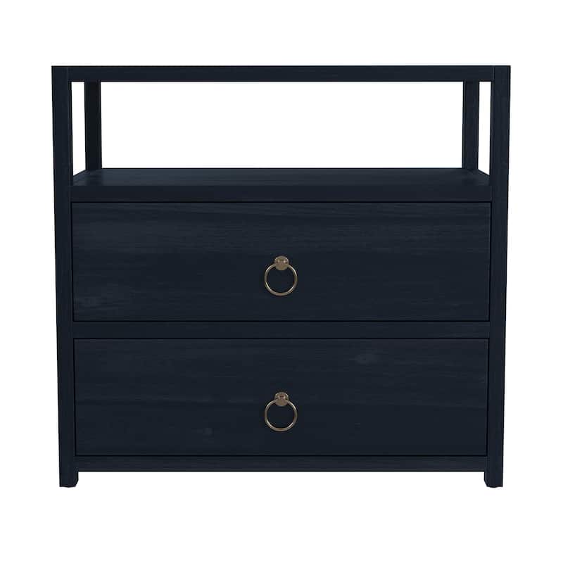 Lark 2-Drawer Wide Nightstand
