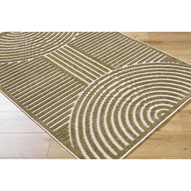 Livabliss Remi Mod Stripe Machine Washable Area Rug