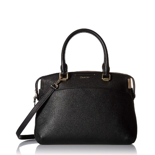calvin klein pebble leather satchel