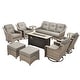 preview thumbnail 24 of 71, OVIOS 10-piece Patio Wicker Swivel Rocking Chair Set With Fire Pit