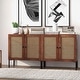 preview thumbnail 3 of 17, Costway Set of 2 Rattan Buffet Sideboard Wine Cabinet Cupboard - See Details