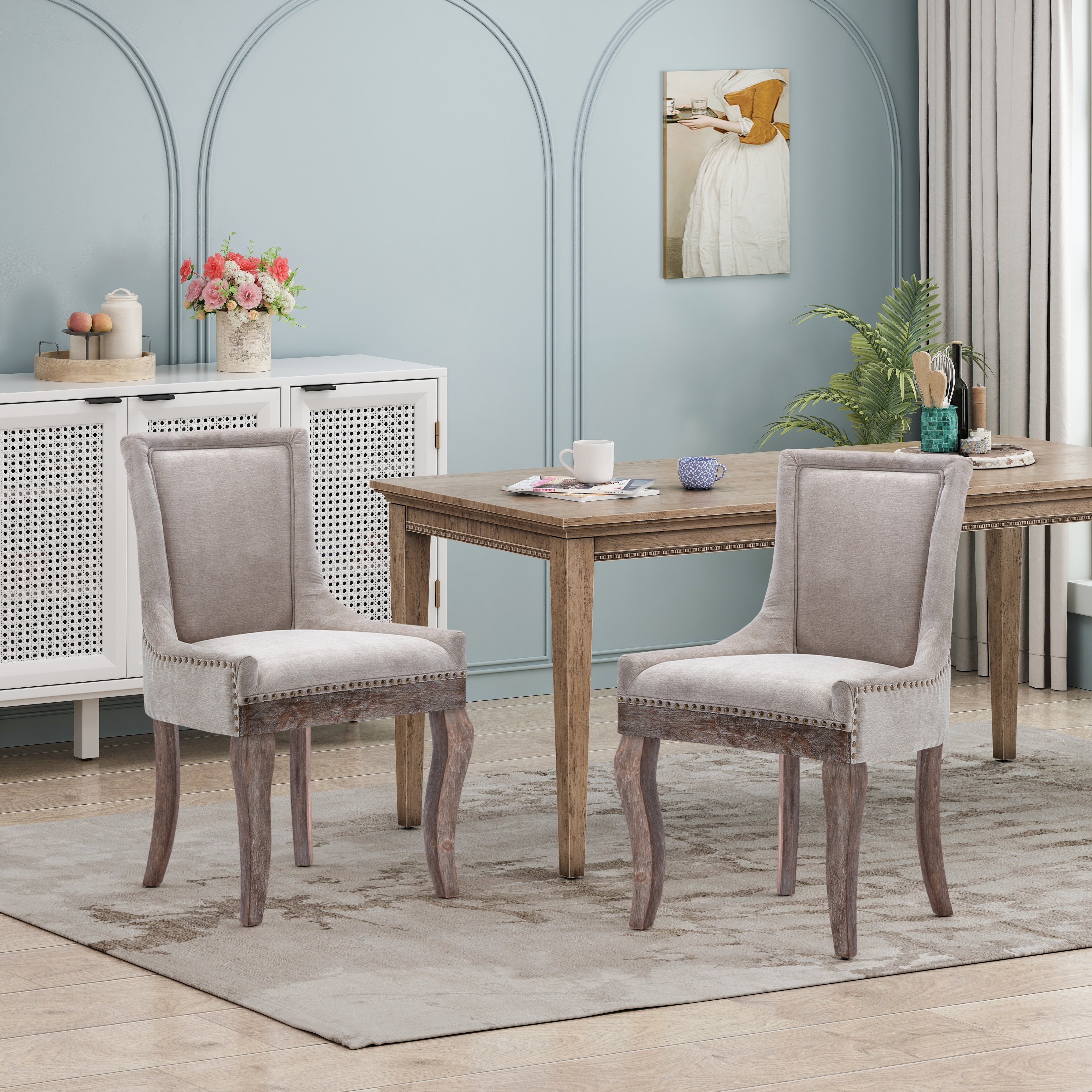 Solid wood upholstered dining chairs cheap
