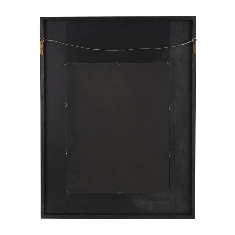 Brown Wood Carved Acanthus Floral Wall Mirror