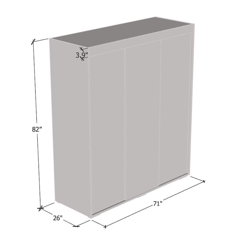 Aria Modern 3-door Wardrobe Armoire with Mirror