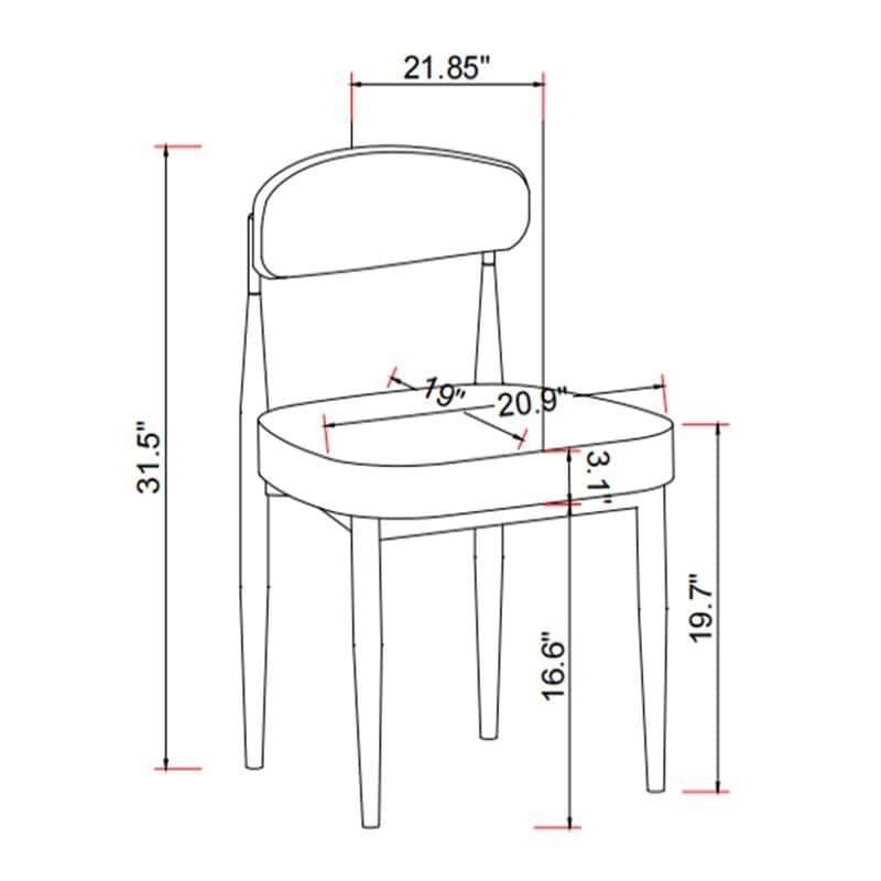 Mordern Fort 6-Piece Boucle Dining Chairs Set, Boucle Accent Armless Chair