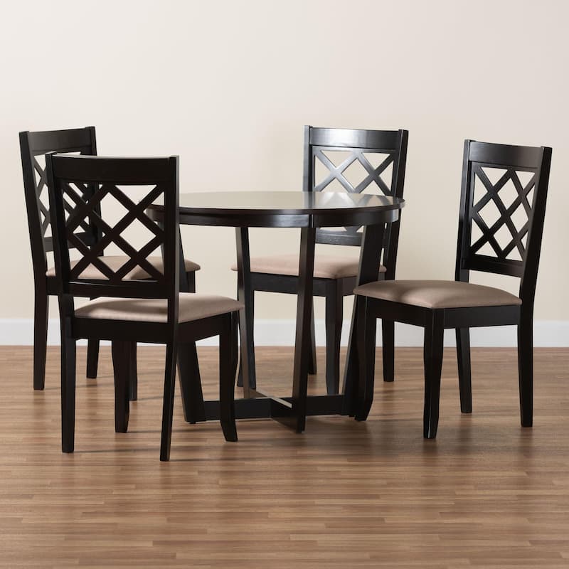 Selby Modern Fabric and Wood 5-Piece Dining Set