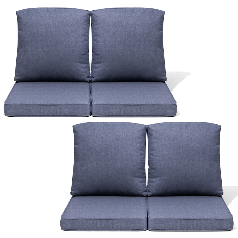 21 W in x 22 D in. Outdoor Deep Seat Chair Cushion Set Dining Patio Chair Pad Set - 4-Seater - SKY
