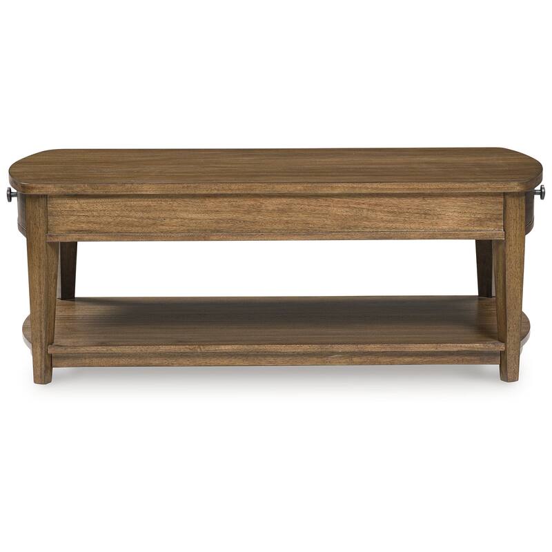 Signature Design by Ashley Burkbyer Brown Coffee Table - 50" W x 26" D x 18.5" H
