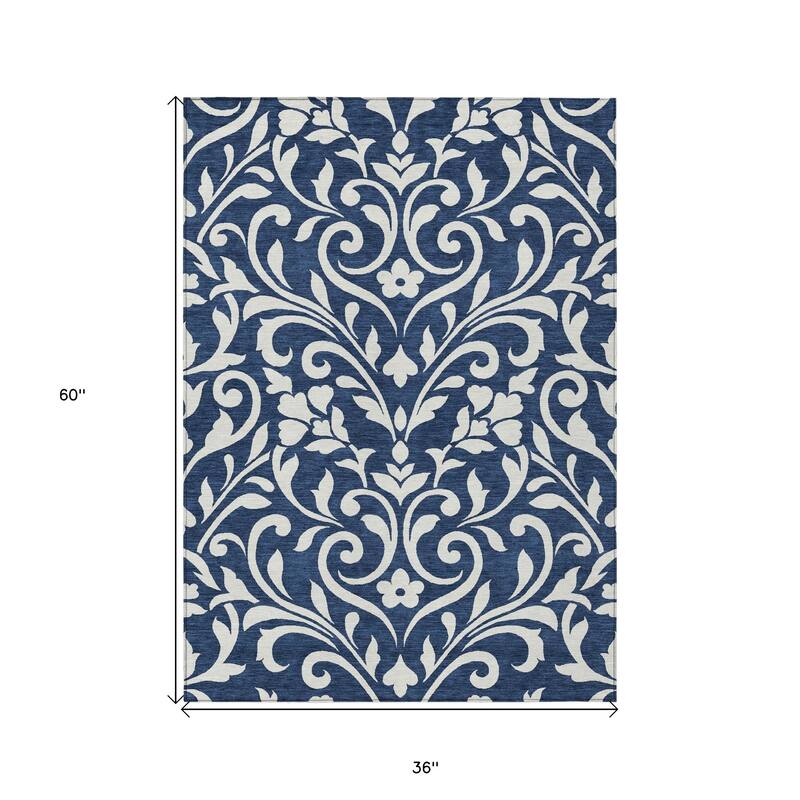 HomeRoots Floral Transitional Rectangle Outdoor Rug