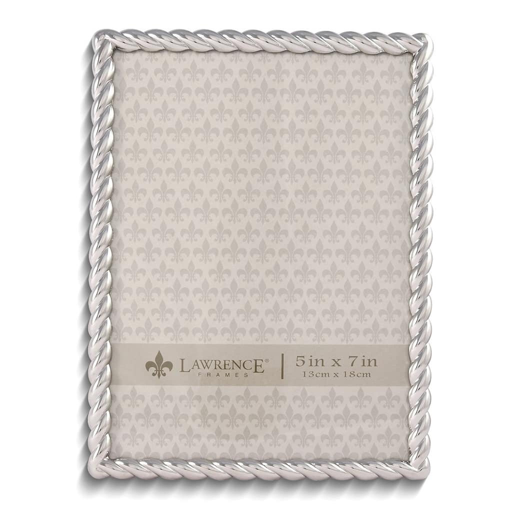 Curata Silver-Tone Rope 5x7 Metal Frame