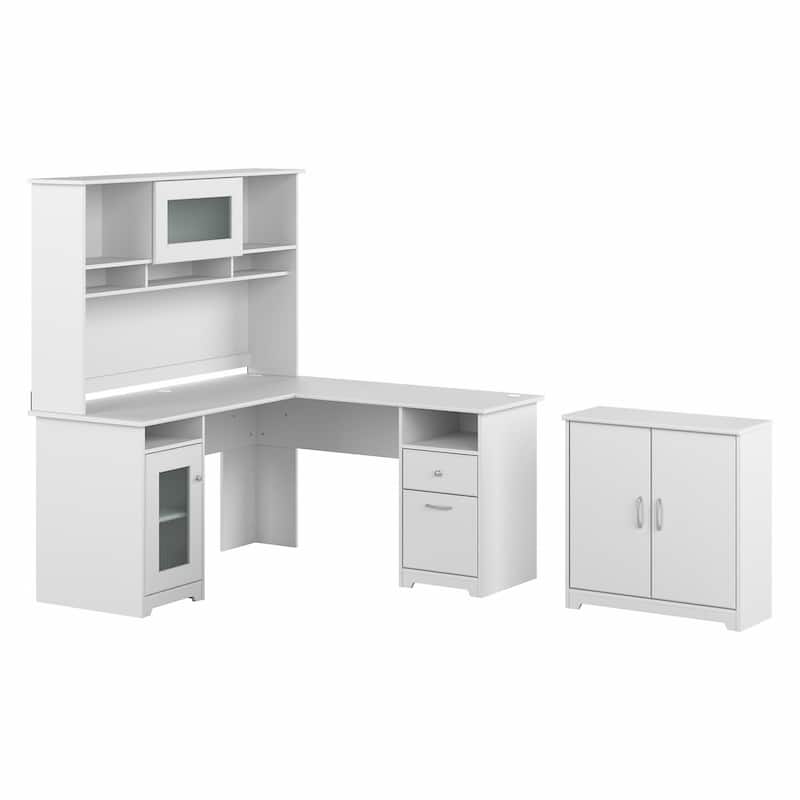 Cabot 60W L-Desk with Hutch and Storage Cabinet by Bush Furniture